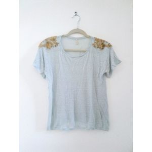 Maria Filo Brazil Blue Summer Top Gold Shoulder